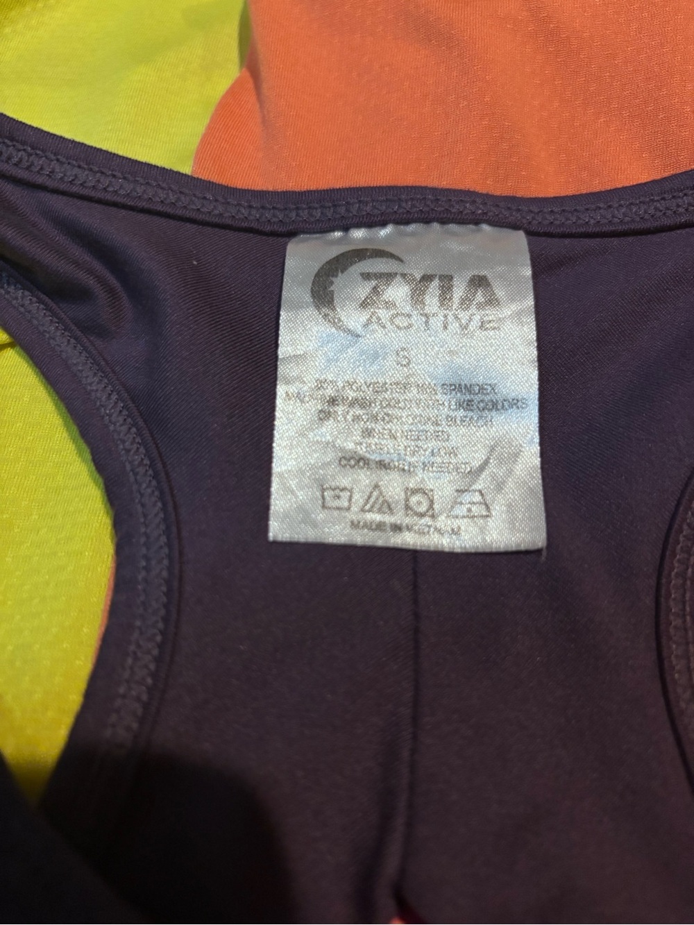 ZYIA Racerback Tank Tops - Purple, Neon Yellow & Coral - Picture 4 of 5